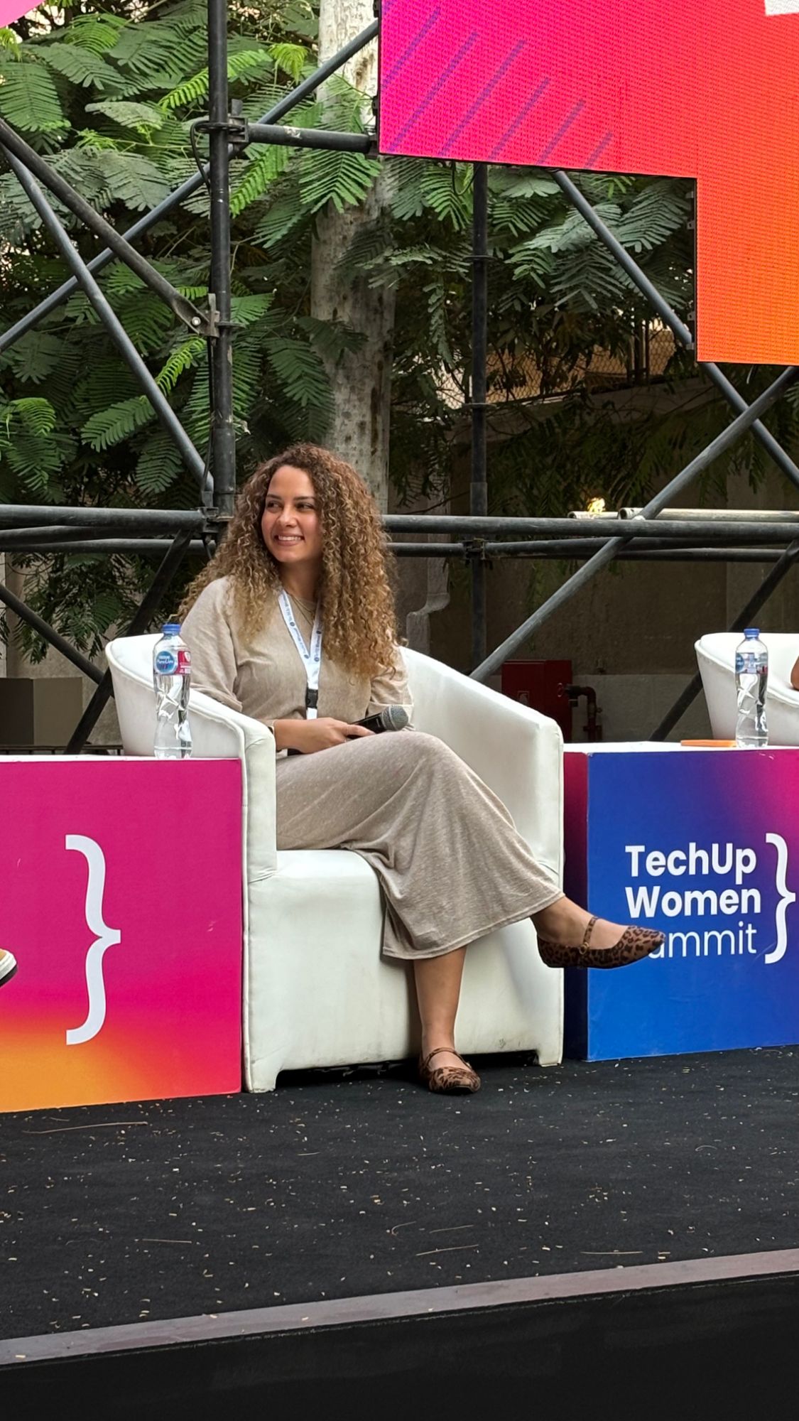 Nourhan Maher on a panel at the TechUp Women Summit